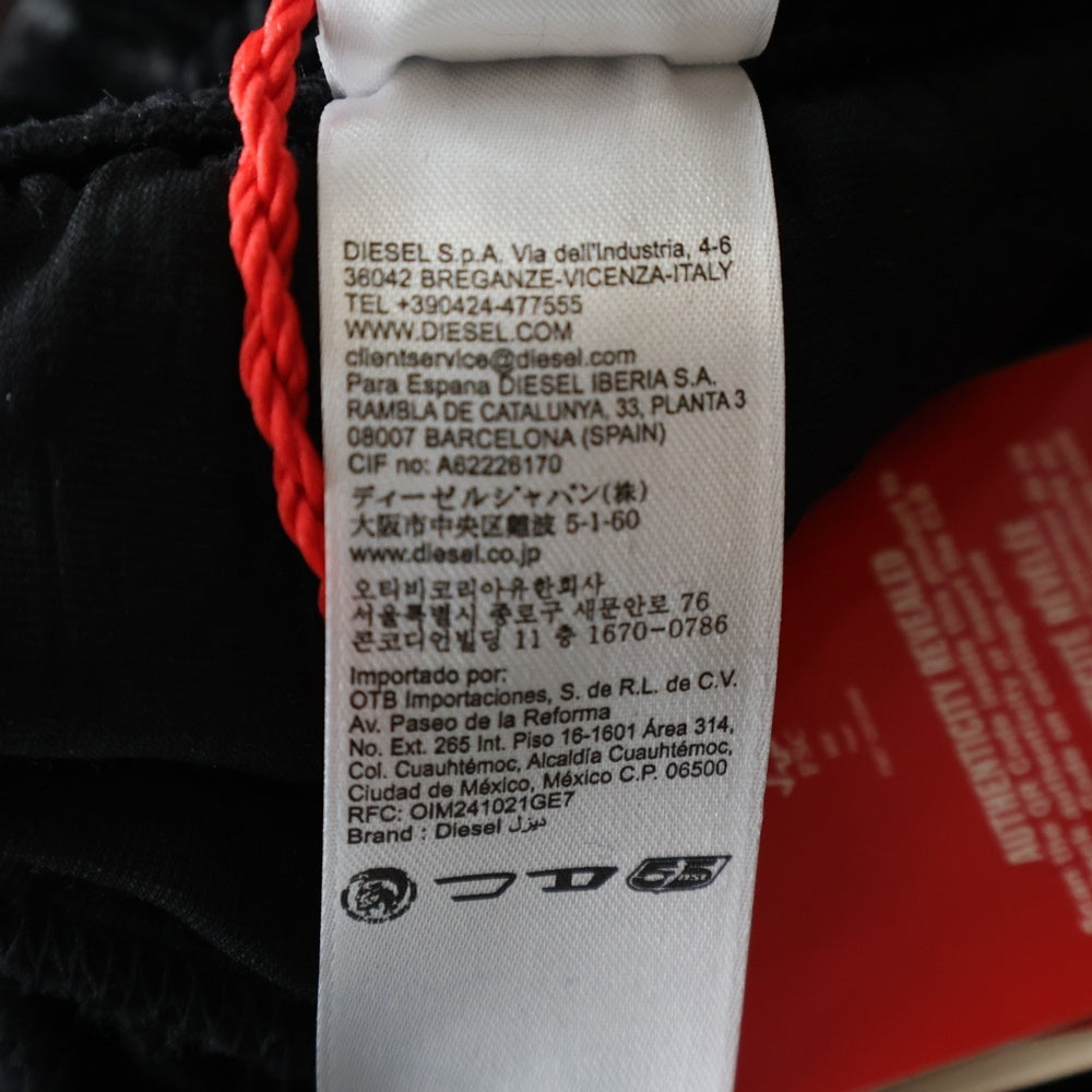 DIESEL(ディーゼル) P-HAY サイドライン ベロアトラックパンツ ブラック A18469 0AJFR