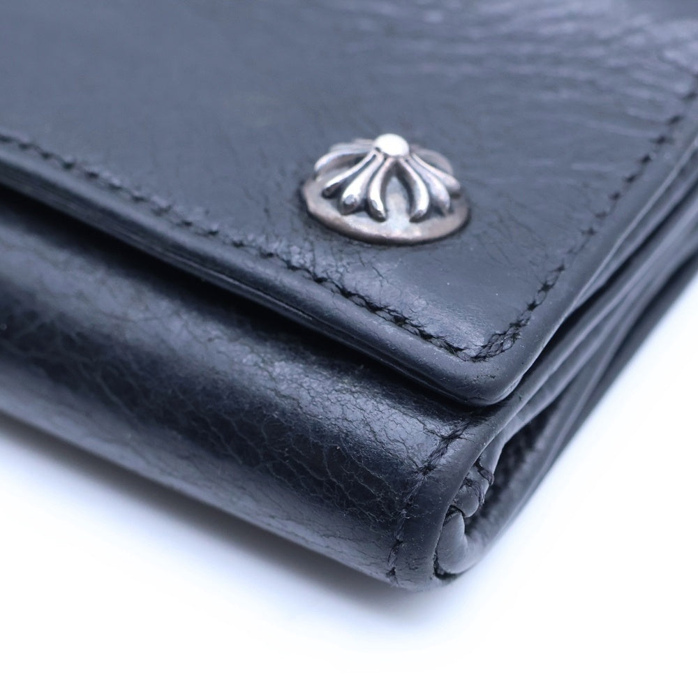 CHROME HEARTS(クロムハーツ) 3FOLD 3フォールド クロスボールボタン レザーウォレット 財布 ブラック BCA364