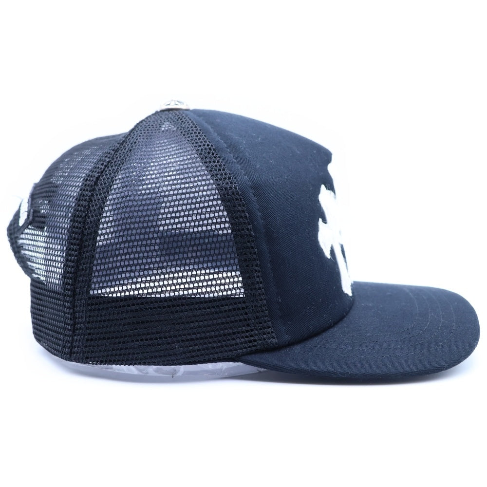 CHROME HEARTS(クロムハーツ) TRUCKER CAP トラッカーキャップ 3セメタリーハラコレザーパッチメッシュキャップ帽子 ホワイト/ブラック