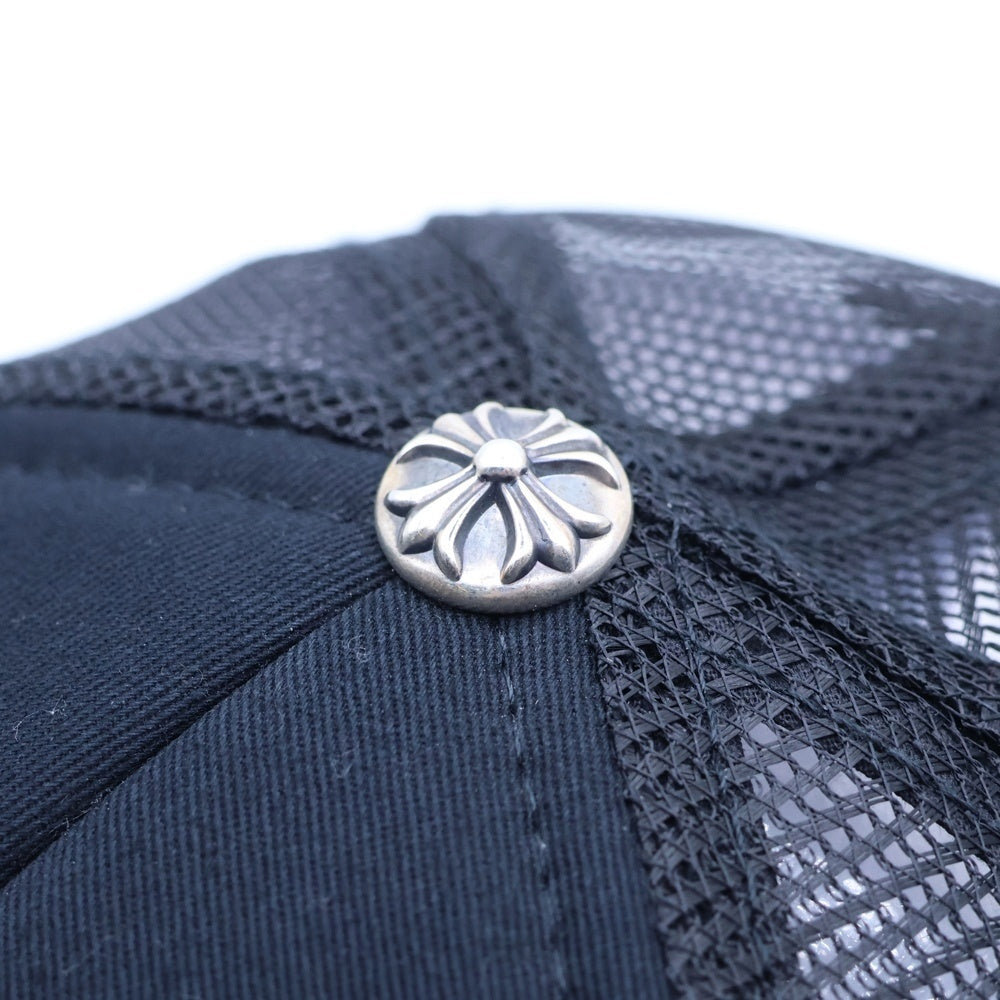 CHROME HEARTS(クロムハーツ) TRUCKER CAP トラッカーキャップ 3セメタリーハラコレザーパッチメッシュキャップ帽子 ホワイト/ブラック