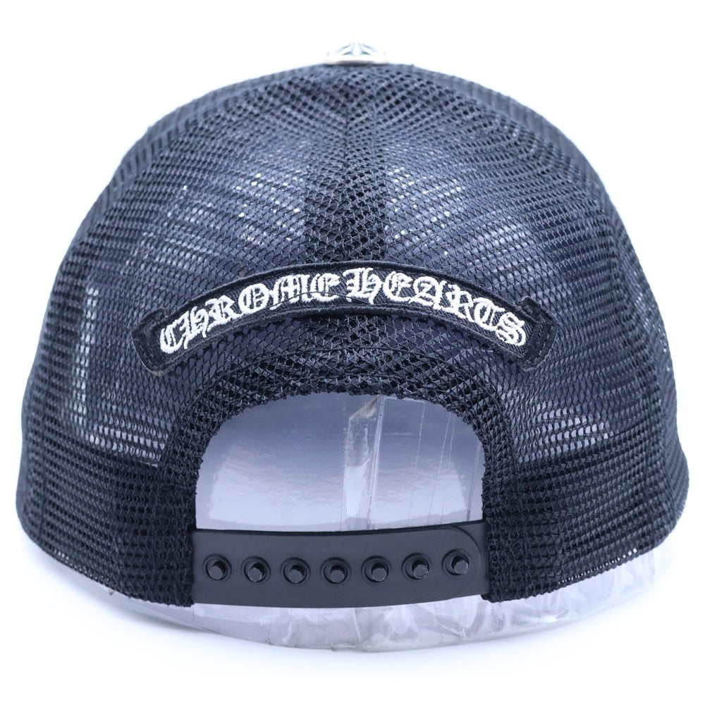 CHROME HEARTS(クロムハーツ) TRUCKER CAP トラッカーキャップ 3セメタリーハラコレザーパッチメッシュキャップ帽子 ホワイト/ブラック