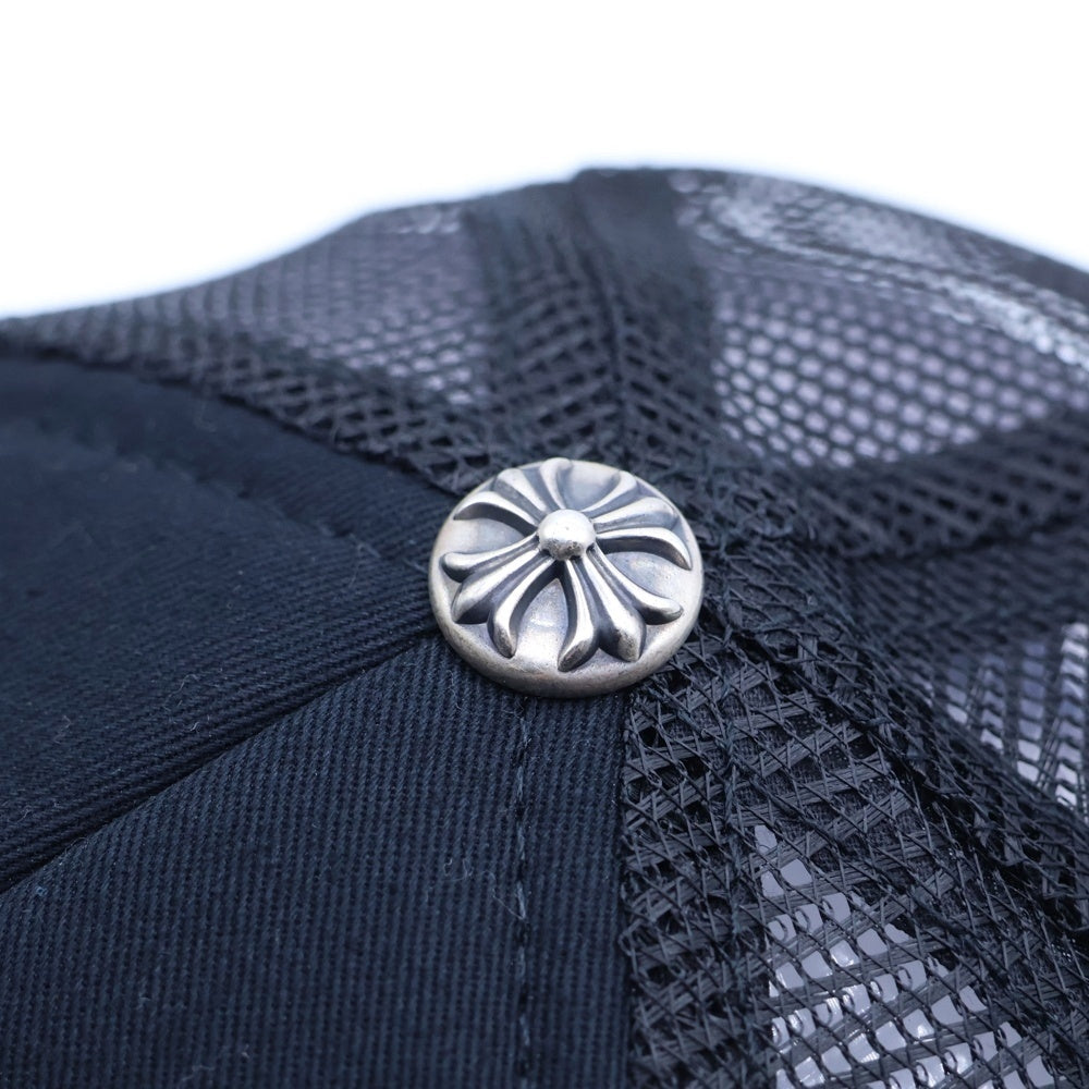 CHROME HEARTS(クロムハーツ) TRUCKER CAP トラッカーキャップ 3セメタリーハラコレザーパッチメッシュキャップ帽子 ホワイト/ブラック