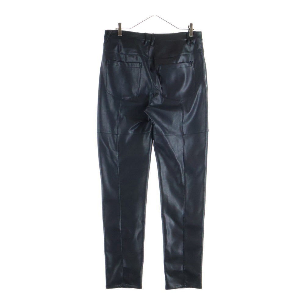 LAST NEST(ラスト ネスト) 25SS LEATHER SLIM TROUSER フェイクレザーパンツ ブラック