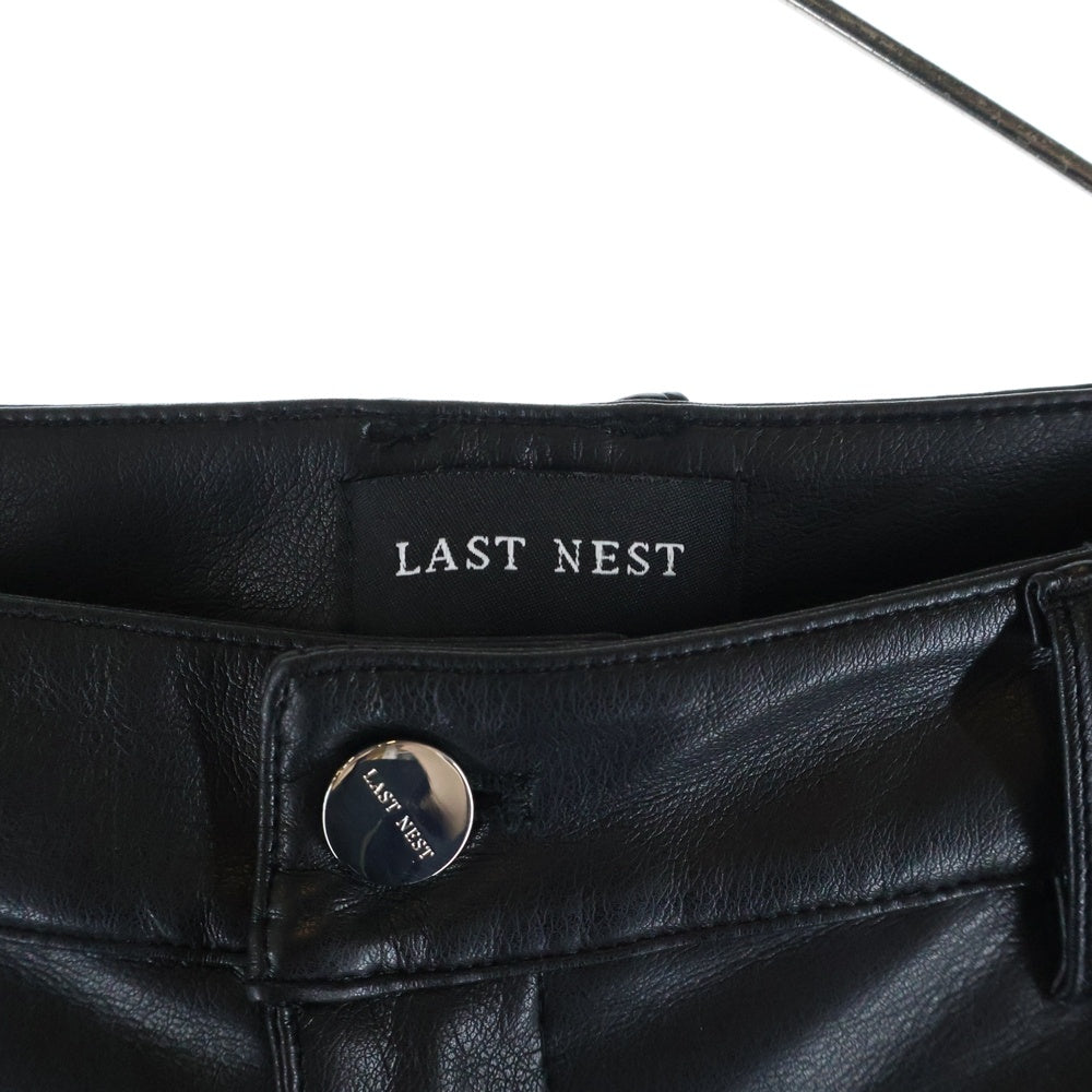 LAST NEST(ラスト ネスト) 25SS LEATHER SLIM TROUSER フェイクレザーパンツ ブラック