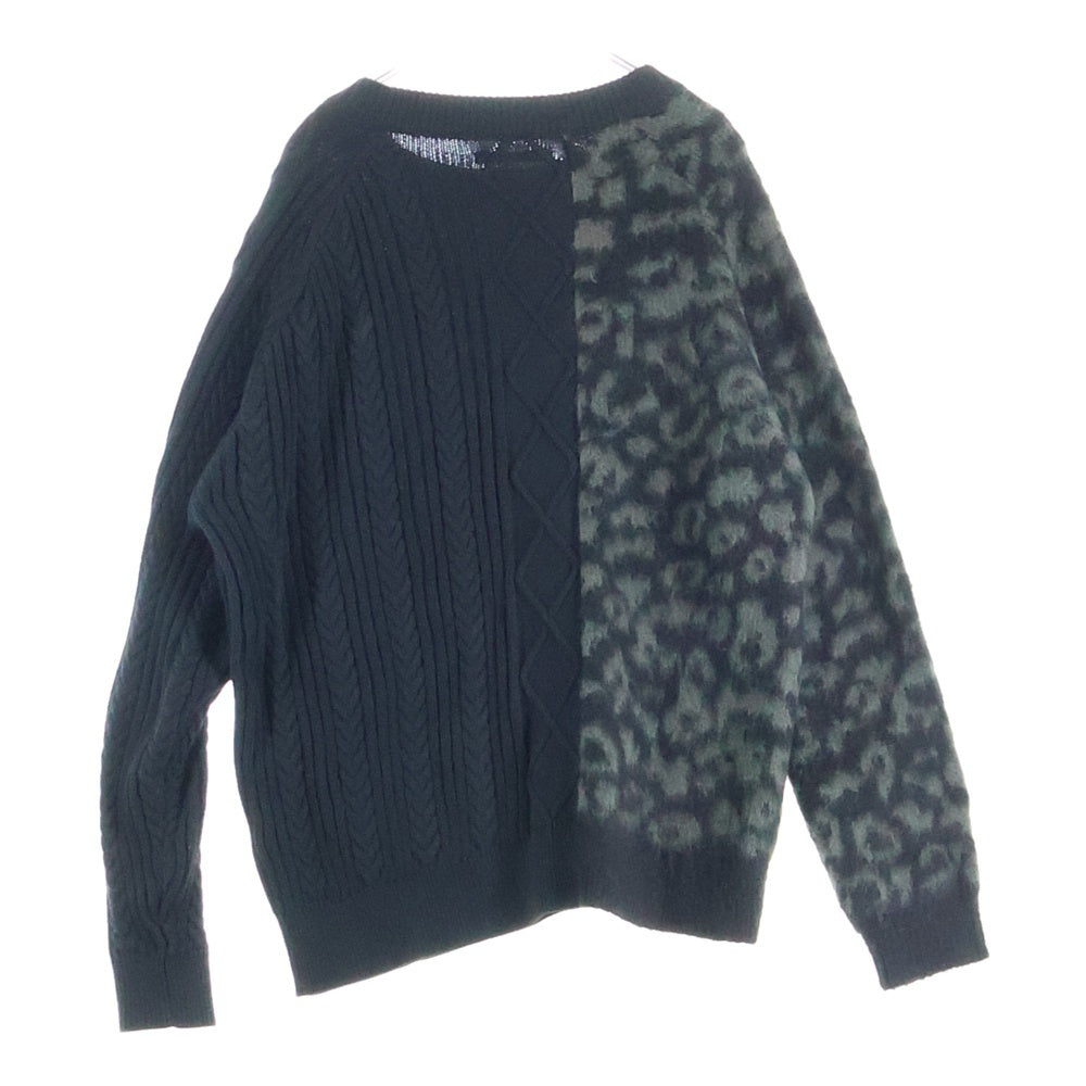 NO BRAND(ノーブランド) STAMPD（スタンプド）Cheetah Blocked Sweater チーター ブロックド ニットセーター ブラック