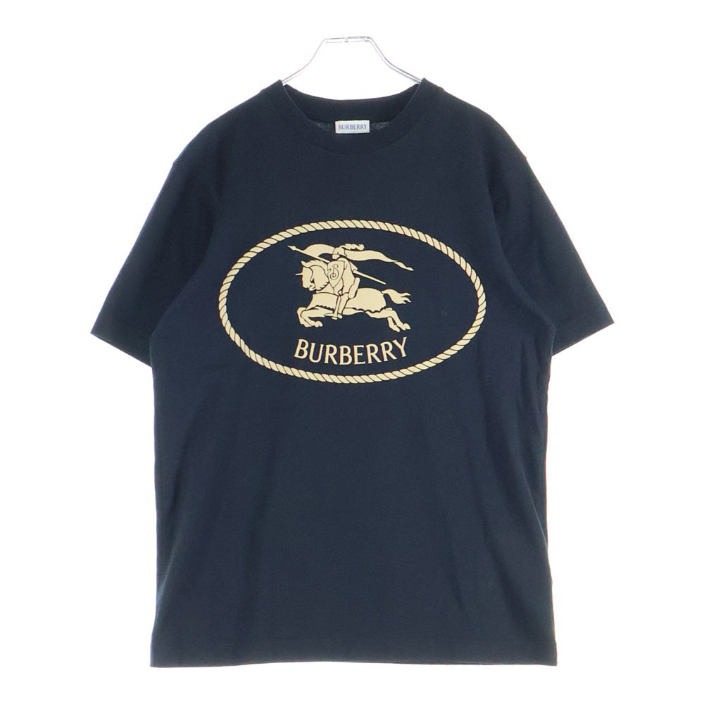 BURBERRY(バーバリー) KNIGHT STAMP COTTON TEE フロントプリント 半袖Tシャツ カットソー ブラック 8110953