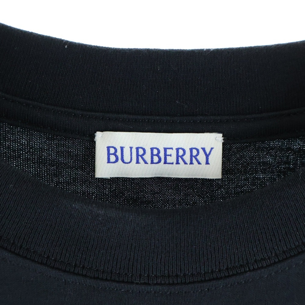 BURBERRY(バーバリー) KNIGHT STAMP COTTON TEE フロントプリント 半袖Tシャツ カットソー ブラック 8110953