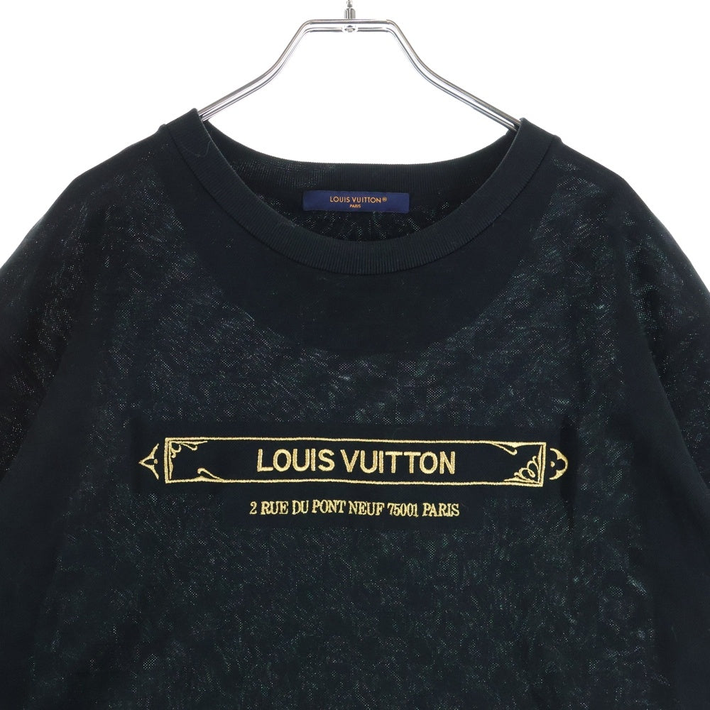 LOUIS VUITTON(ルイヴィトン) 25AW エンベリッシュド ダミエ 刺繍ロゴ 半袖Tシャツ カットソー ブラック RM252MM JUV HTY10W