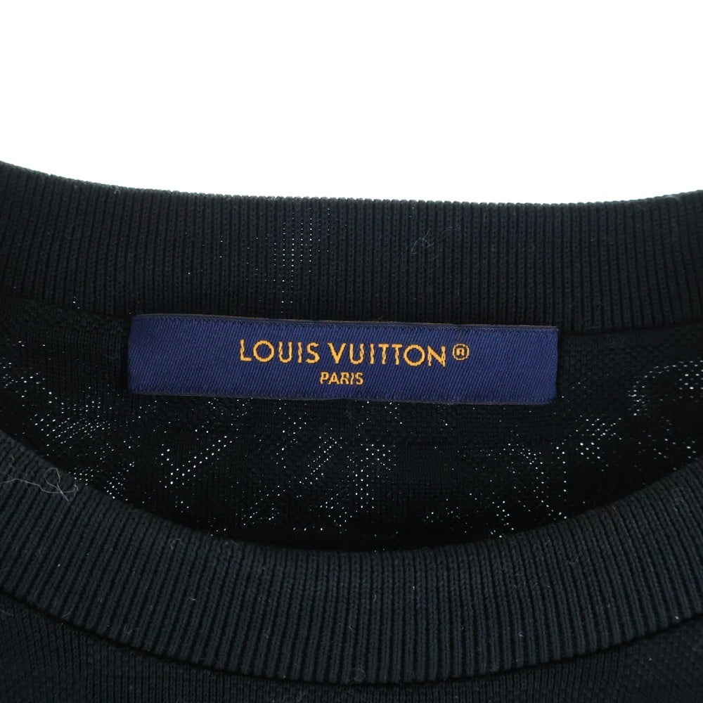 LOUIS VUITTON(ルイヴィトン) 25AW エンベリッシュド ダミエ 刺繍ロゴ 半袖Tシャツ カットソー ブラック RM252MM JUV HTY10W