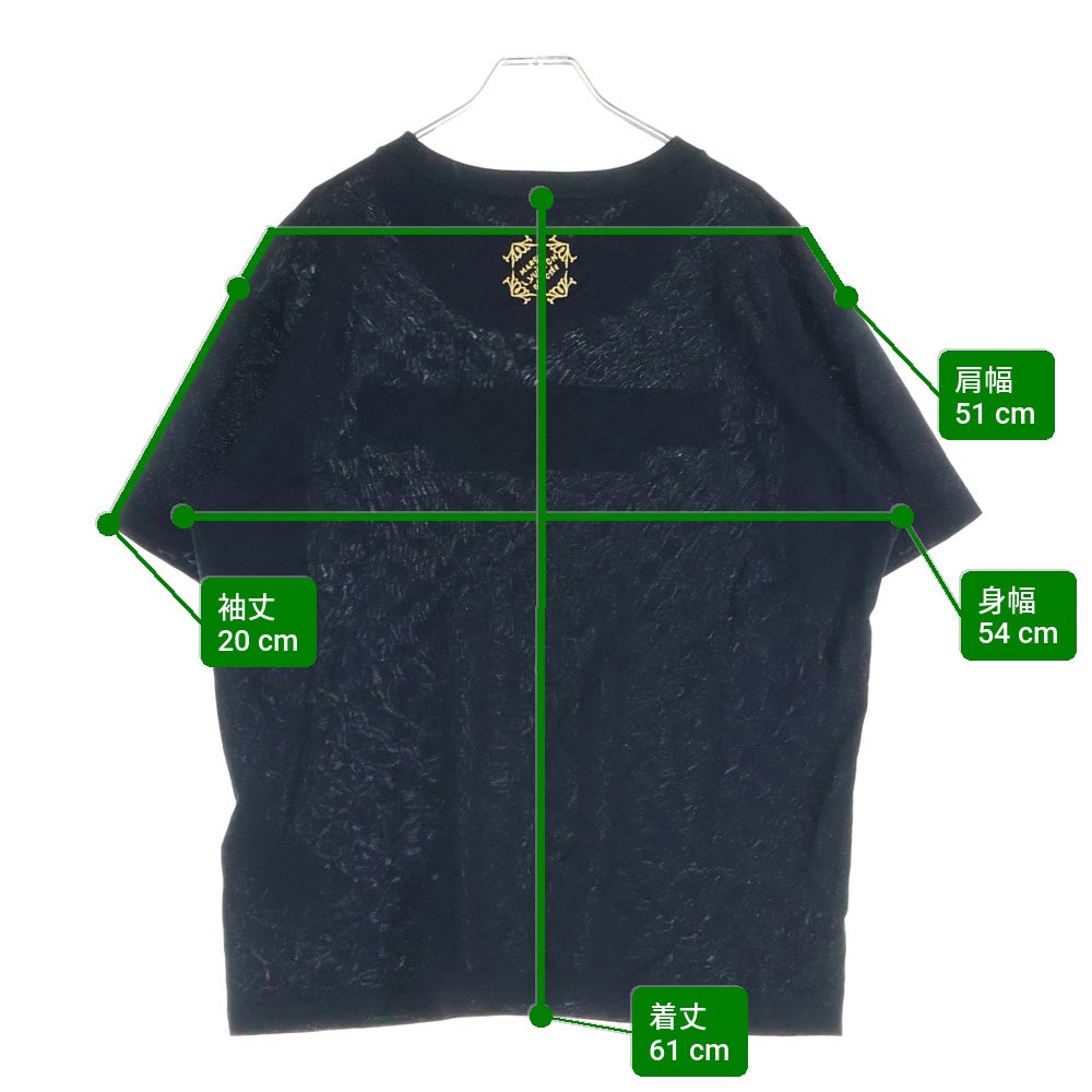 LOUIS VUITTON(ルイヴィトン) 25AW エンベリッシュド ダミエ 刺繍ロゴ 半袖Tシャツ カットソー ブラック RM252MM JUV HTY10W