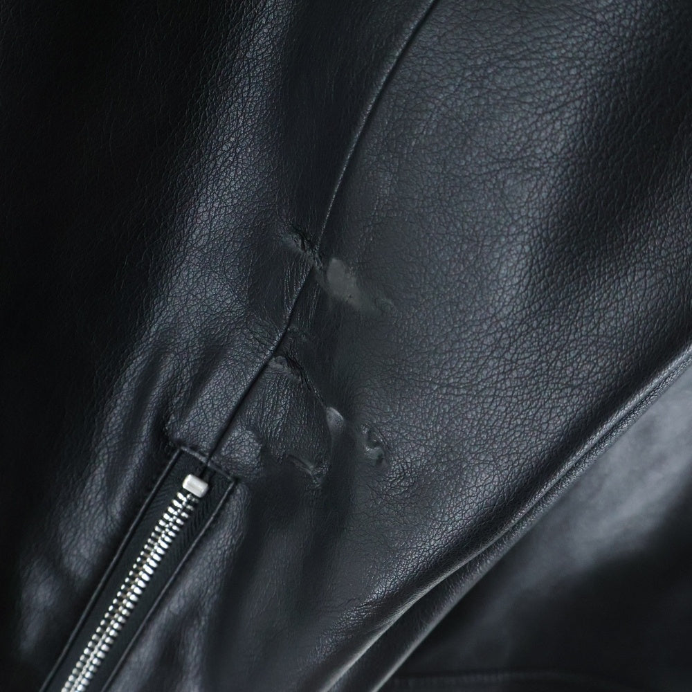 LAST NEST(ラスト ネスト) 25SS LEATHER SWING TOP フェイクレザー スウィングトップ ジップアップジャケット ブラック