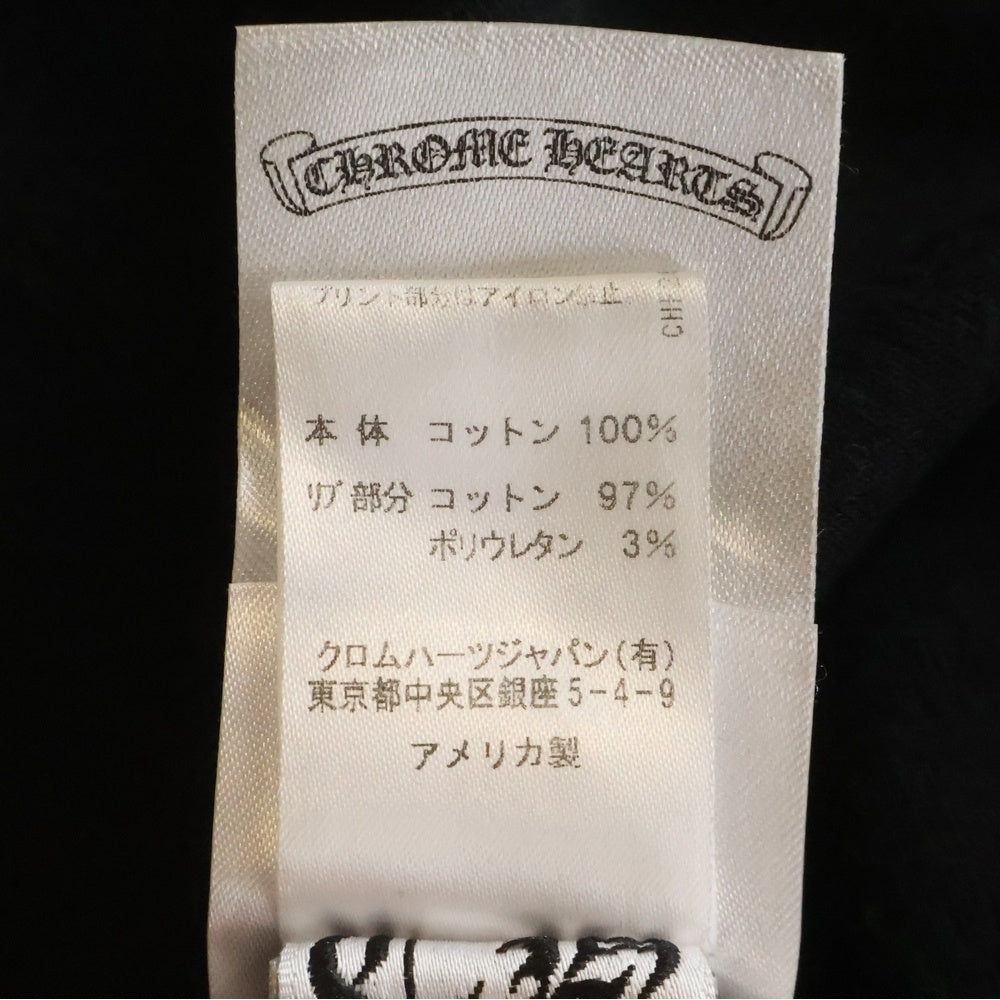 CHROME HEARTS(クロムハーツ) Horseshoe Crewneck Sweatshirt ホースシュープリント 袖フローラル クルーネックスウェットトレーナー ブラック