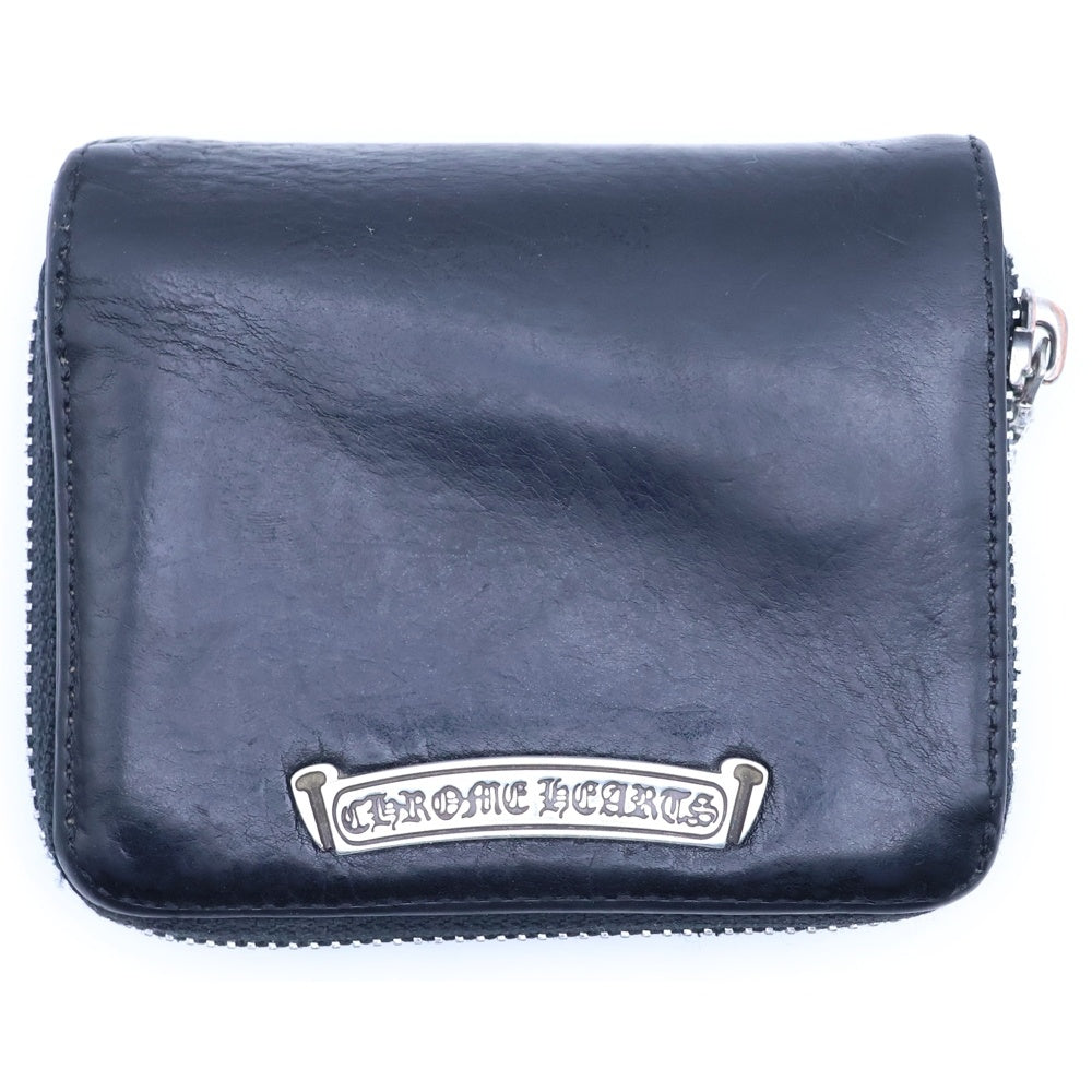 CHROME HEARTS(クロムハーツ) SQ ZIP BILL スクエアジップビル レザーウォレット 財布 ブラック BCA376