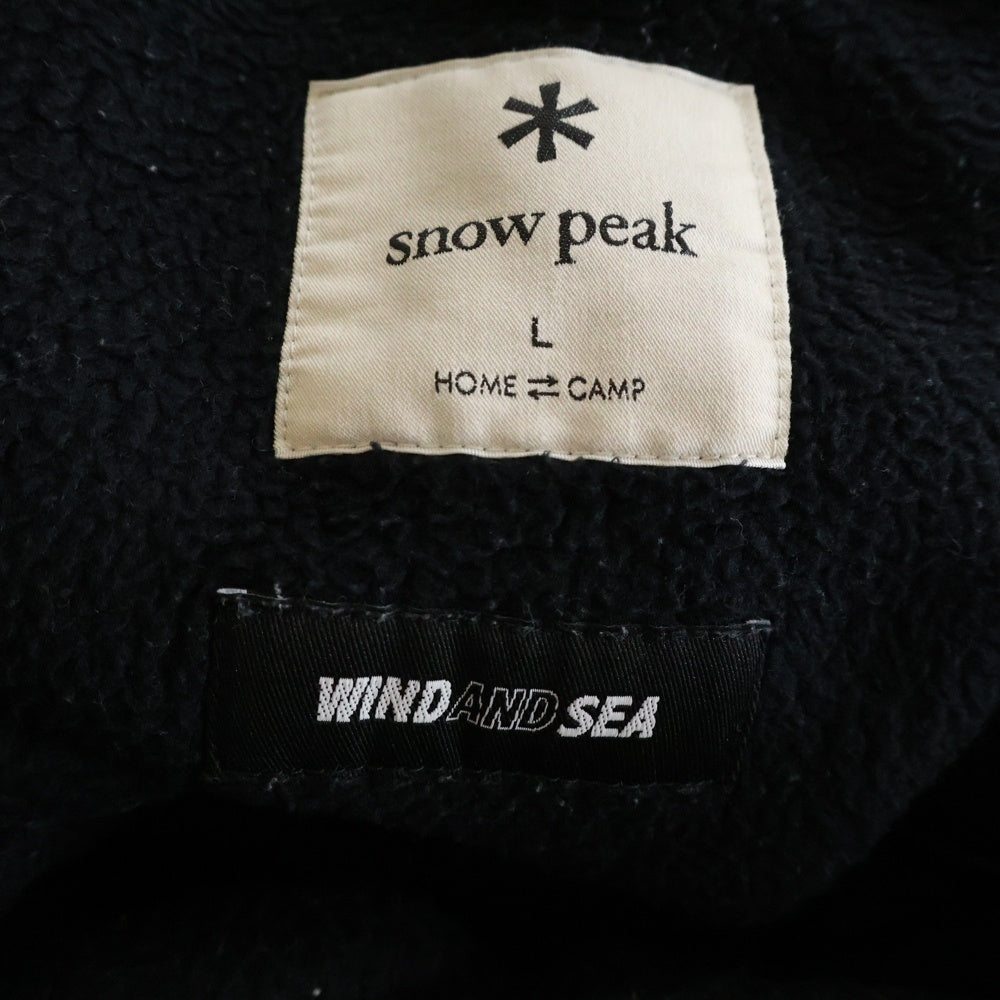 snow peak(スノーピーク) 21AW×WIND AND SEA BOA FLEECE PANT ウィンダンシー ボア フリースパンツ ブラック WAS-PA-21AW701