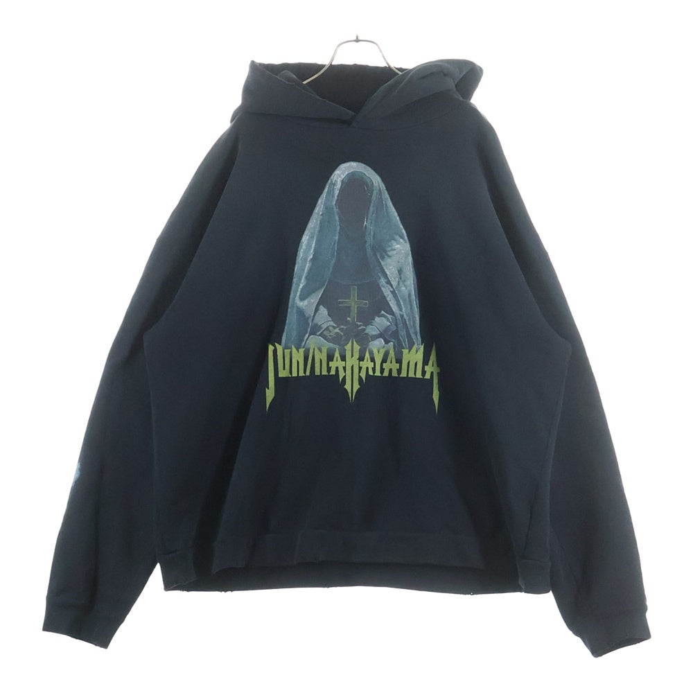 JUN / NAKAYAMA(ジュンナカヤマ) 25SS NUN HOODIE プルオーバーパーカー フーディー ブラック