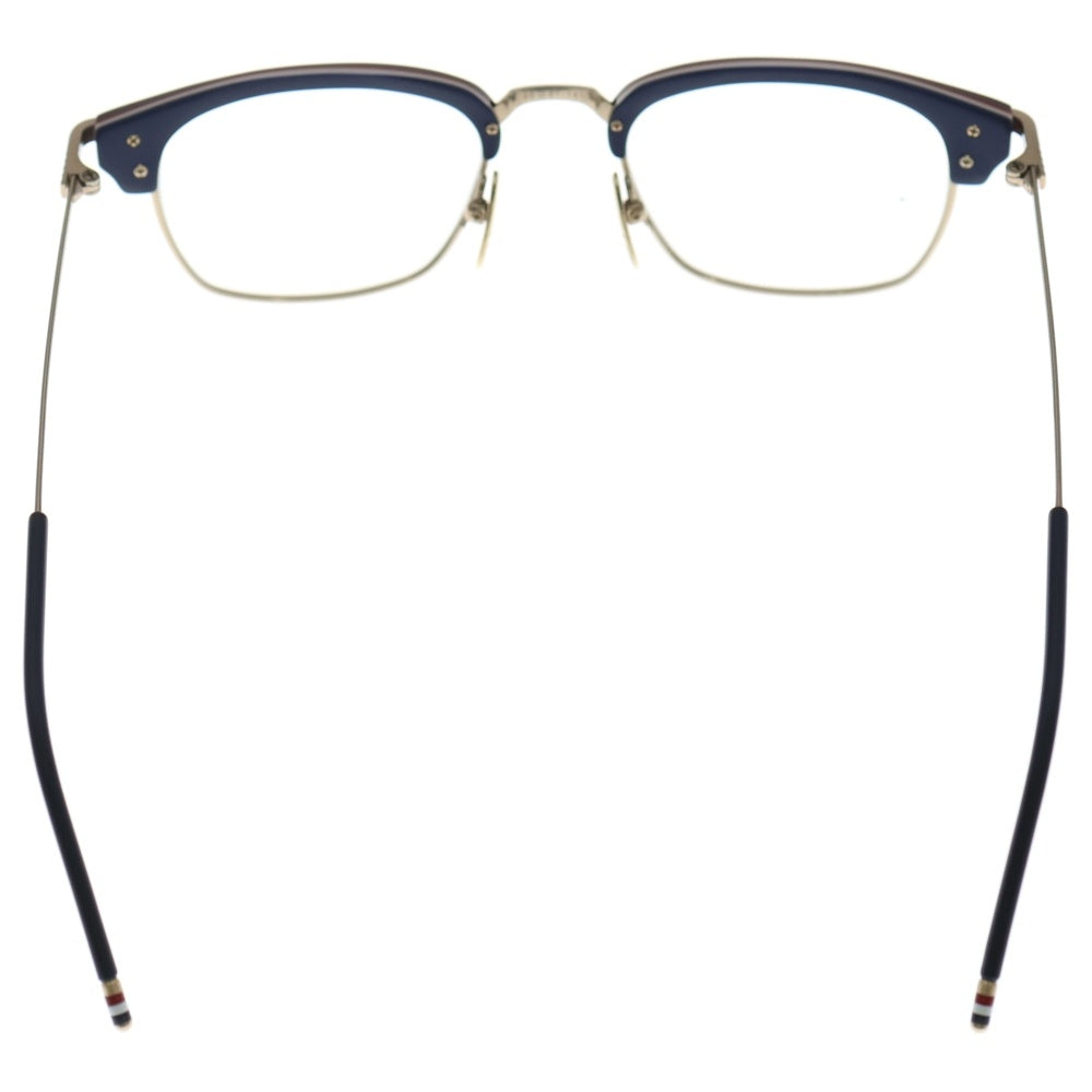 THOM BROWNE(トムブラウン) NEWYORK トリコロール コンビフレーム ウェリントン アイウェア 眼鏡 ブラック/ゴールド TB-707-A-BLK-GLD-50