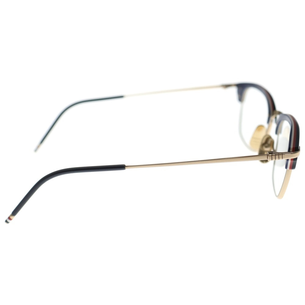 THOM BROWNE(トムブラウン) NEWYORK トリコロール コンビフレーム ウェリントン アイウェア 眼鏡 ブラック/ゴールド TB-707-A-BLK-GLD-50