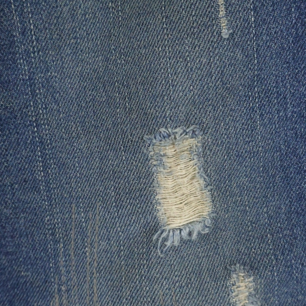 VISVIM(ヴィスヴィム) FLUXUS DENIM パイソンパッチ ボタンフライ ダメージ ストレートデニムパンツ インディゴ