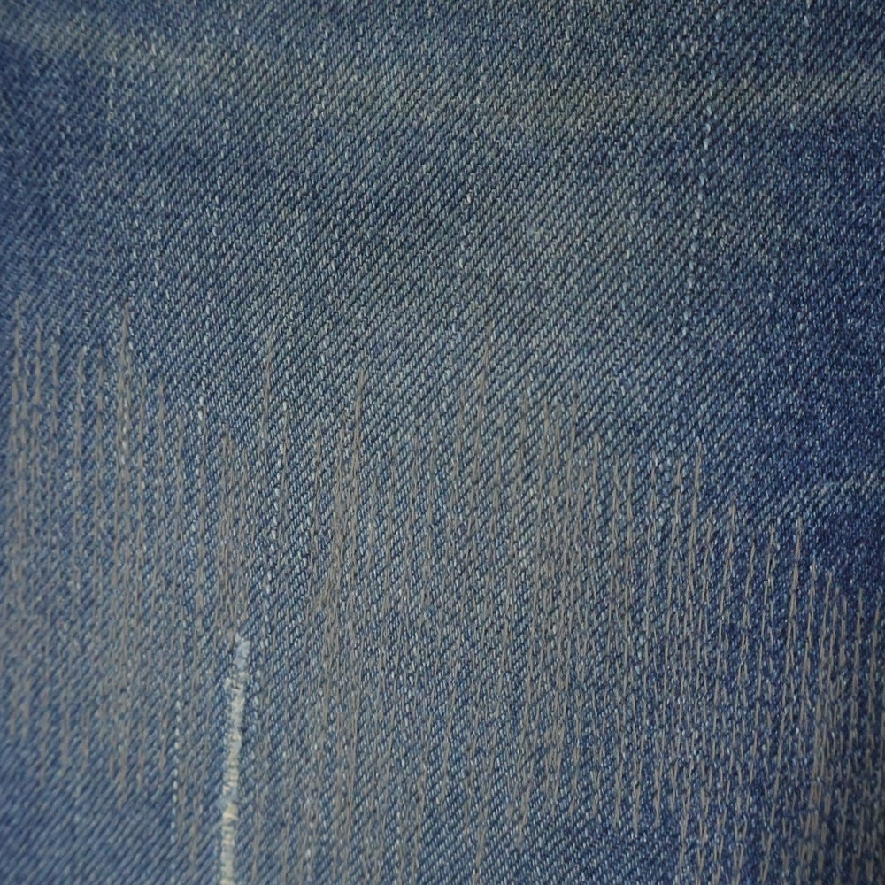 VISVIM(ヴィスヴィム) FLUXUS DENIM パイソンパッチ ボタンフライ ダメージ ストレートデニムパンツ インディゴ