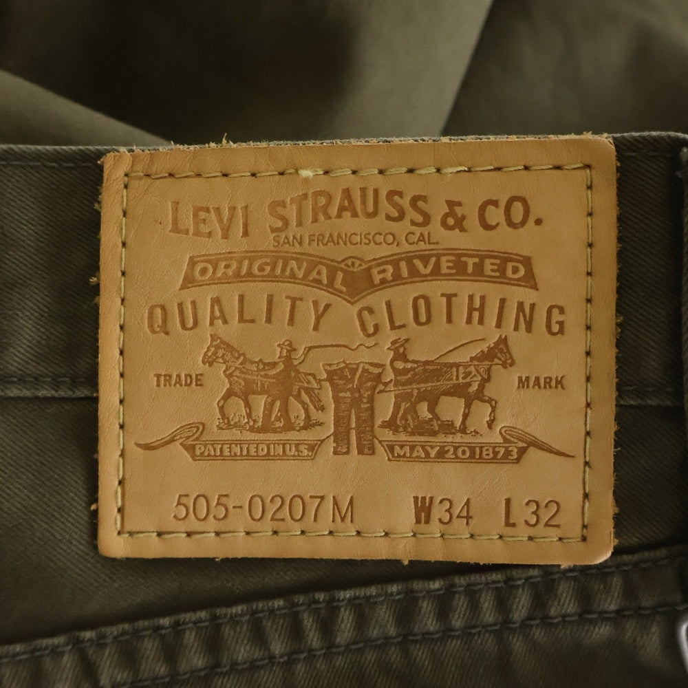 Levi's Fenom(リーバイス フェノム) FRAGMENTDESIGN フラグメントデザイン 5ポケット サイドジップ ストレートデニムパンツ カーキ 505-0207M