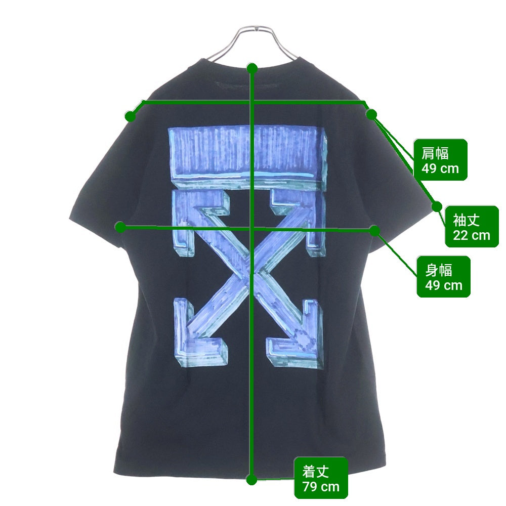 OFF-WHITE(オフホワイト) ARROW SLIM T-SHIRT Tシャツ 半袖カットソー フロントロゴ ブラック OMAA027E20JER0051045