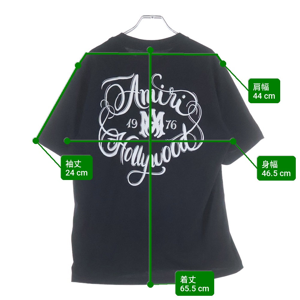 AMIRI(アミリ) HOLLYWOOD TEE ハリウッド プリント 半袖Tシャツ カットソー ブラック AMTOJR1009