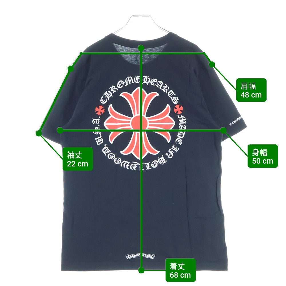 CHROME HEARTS(クロムハーツ) HOLLYWOOD LIMITED RED CH PLUS HORESESHOE TEE ハリウッド CHプリント ポケット半袖Tシャツ カットソー ブラック/レッド