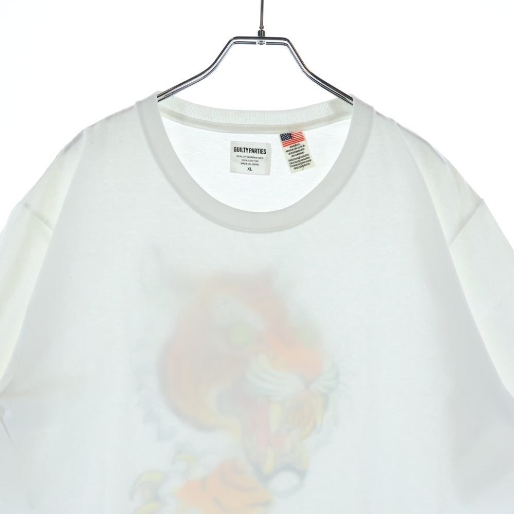 WACKO MARIA(ワコマリア) TIME LEHI バックタイガープリント 半袖Tシャツ カットソー ホワイト