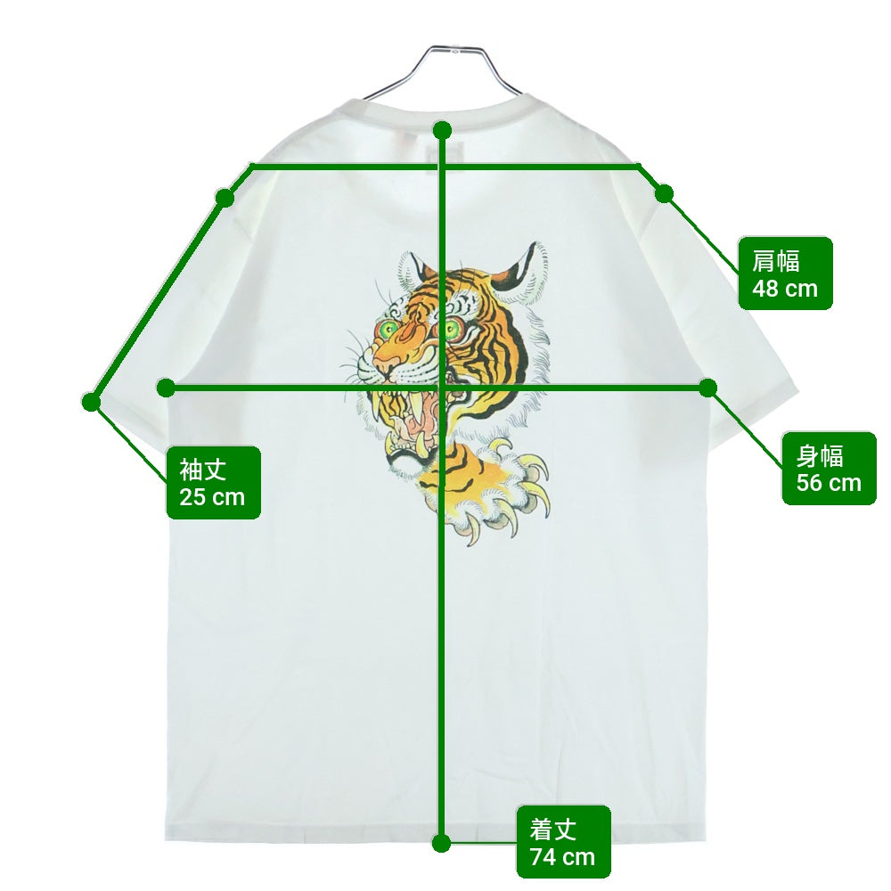 WACKO MARIA(ワコマリア) TIME LEHI バックタイガープリント 半袖Tシャツ カットソー ホワイト