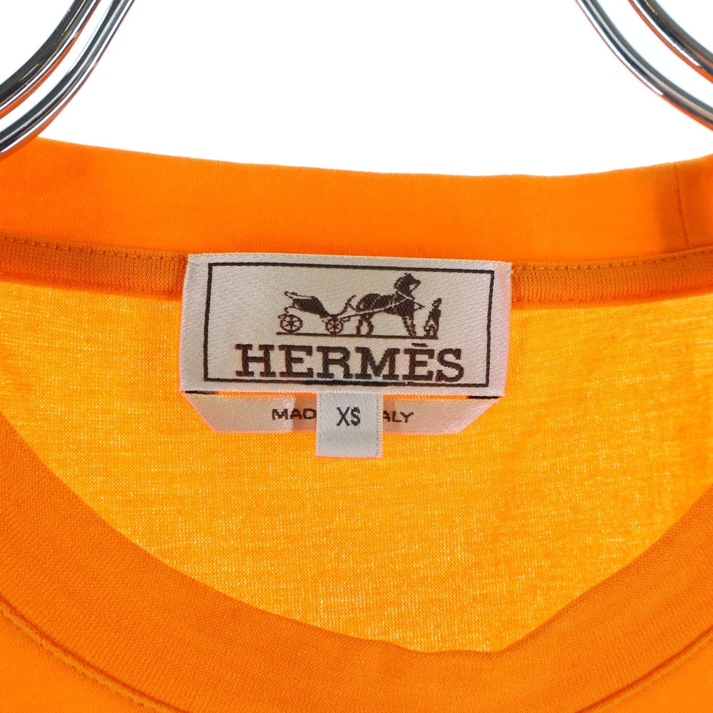 HERMES(エルメス) コットン ポケット半袖Tシャツ カットソー オレンジ