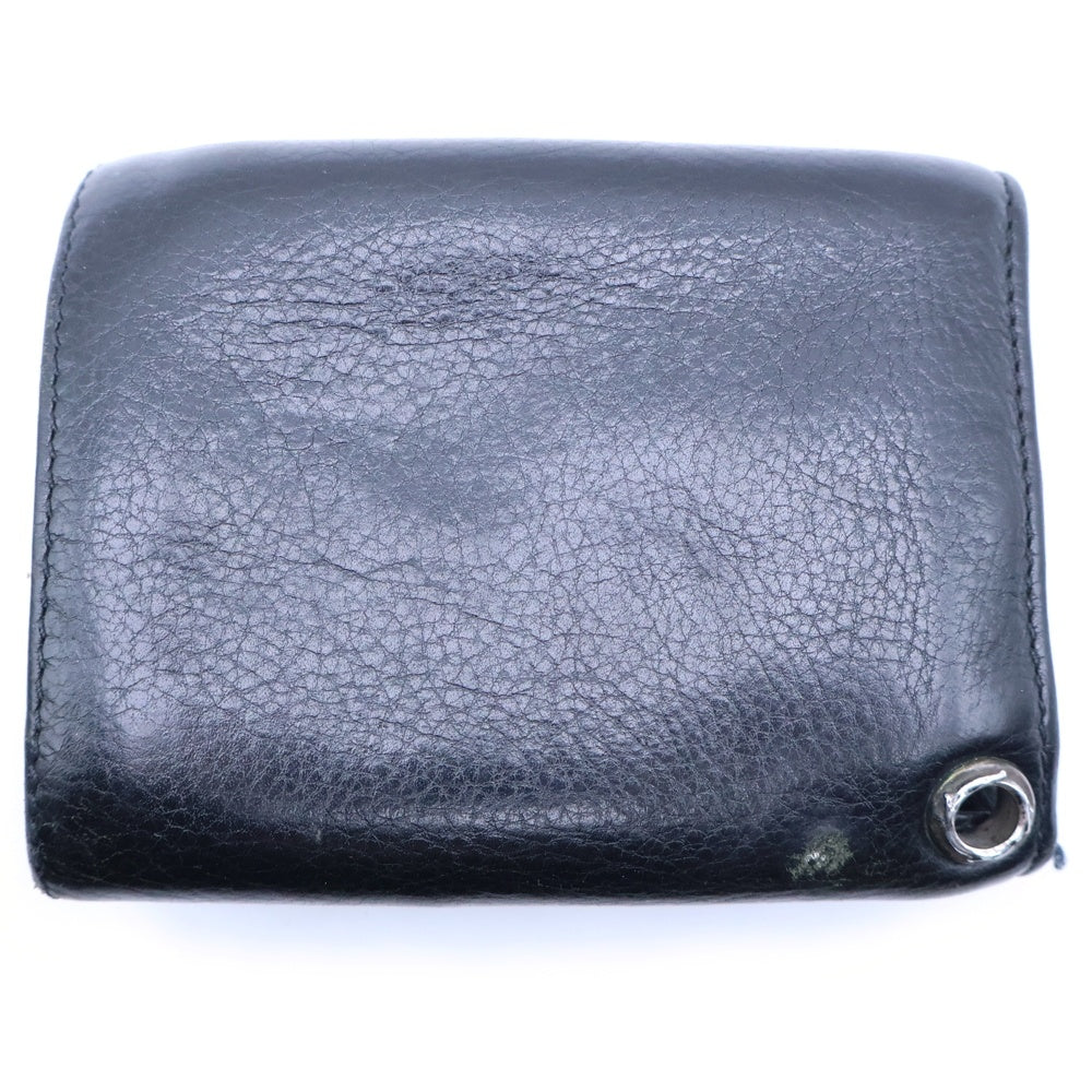 CHROME HEARTS(クロムハーツ) 3FOLD 3フォールド クロスボールボタン レザーウォレット 財布 ブラック BCA364