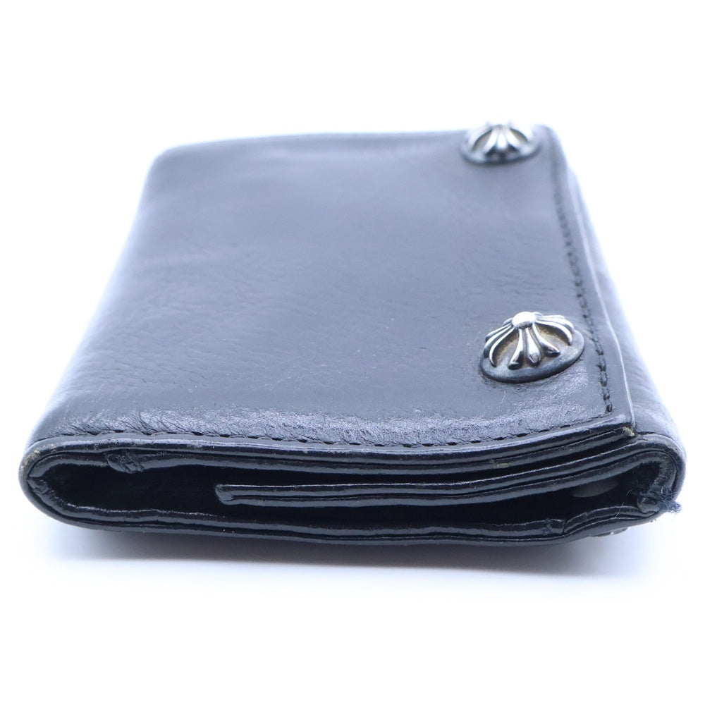 CHROME HEARTS(クロムハーツ) 3FOLD 3フォールド クロスボールボタン レザーウォレット 財布 ブラック BCA364