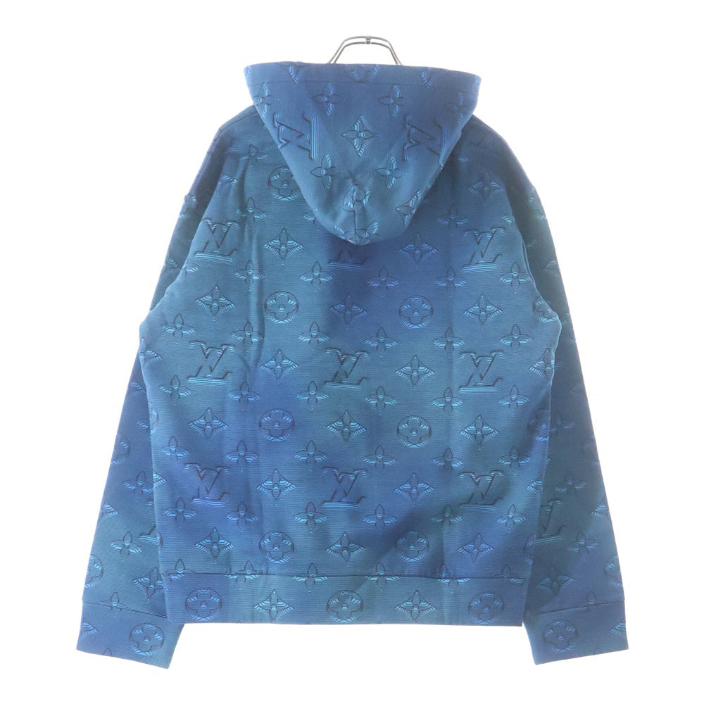 LOUIS VUITTON(ルイヴィトン) 22AW 3Dモノグラム総柄 フーディ プルオーバー スウェットパーカー ブルー RM222Q IHN HNY41W