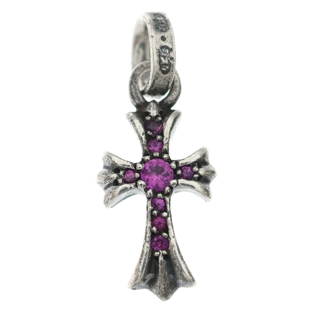 CHROME HEARTS(クロムハーツ) CRS BBYFAT P RBY ベイビーファットクロス PAVEルビー ペンダントトップ シルバー BCA235