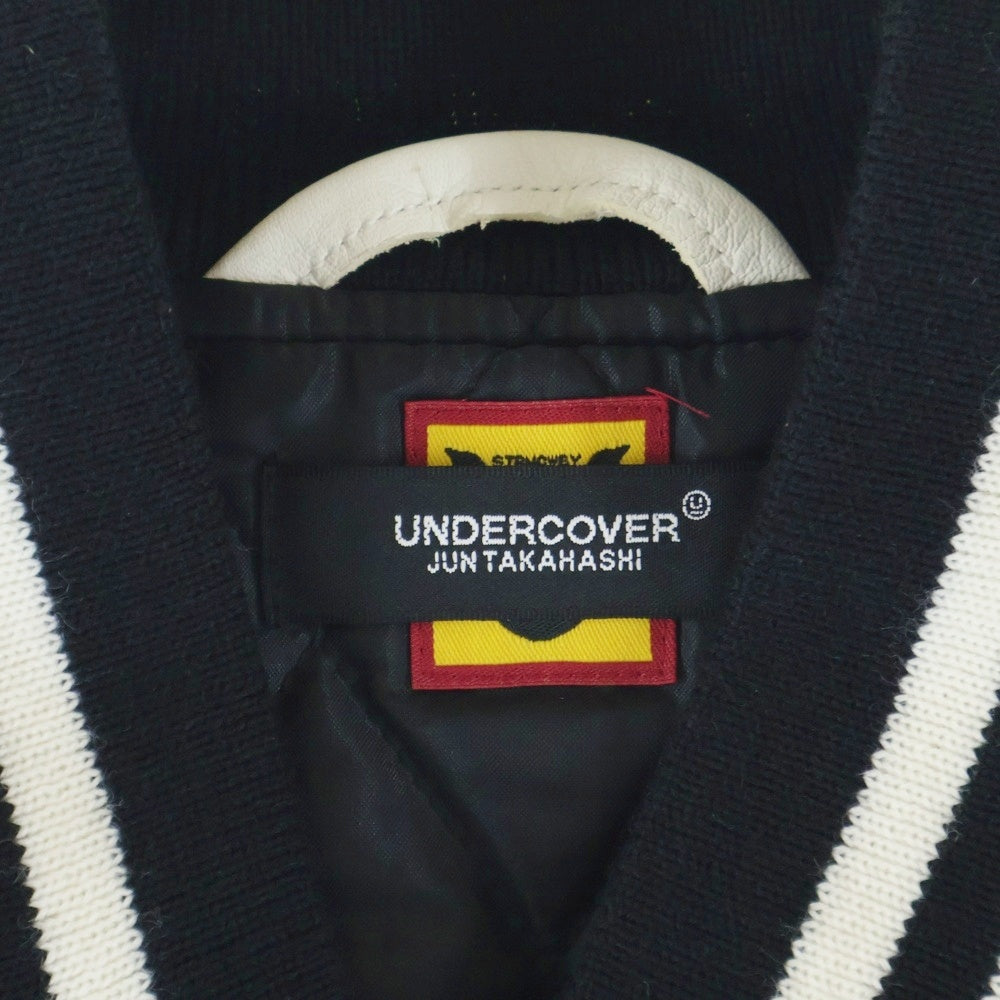 HUMAN MADE(ヒューマンメイド) 22AW× UNDERCOVER LAST ORGY 2 VARSITY JACKET アンダーカバー ラストオージー スタジアムジャンパー ジャケットブルゾン ブラック/ホワイト UC2B9202