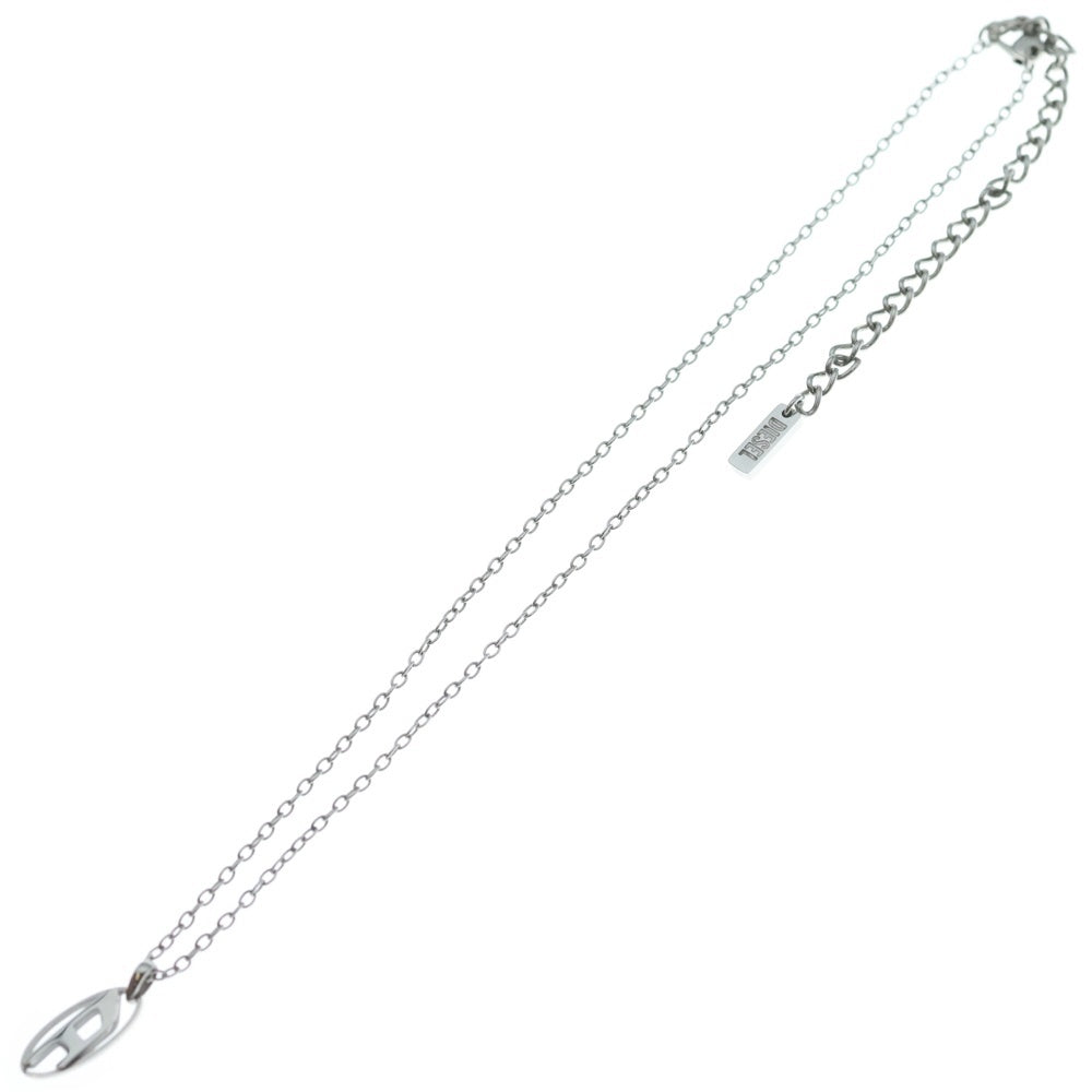 DIESEL(ディーゼル) Stainless steel pendant necklace オーバルD ネックレス シルバー