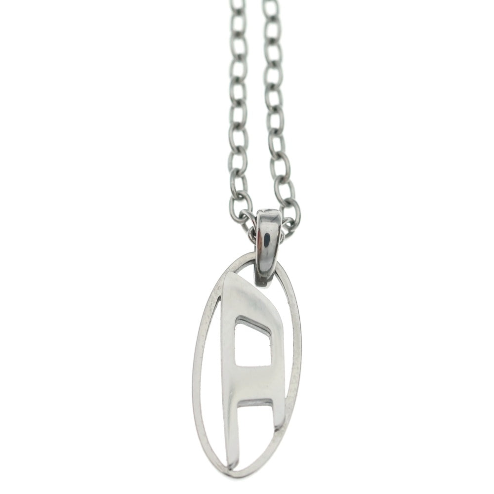 DIESEL(ディーゼル) Stainless steel pendant necklace オーバルD ネックレス シルバー