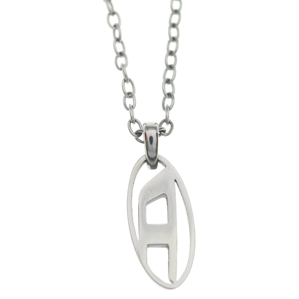 DIESEL(ディーゼル) Stainless steel pendant necklace オーバルD ネックレス シルバー