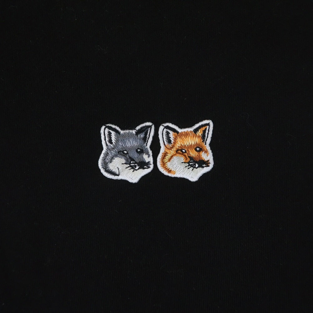 MAISON KITSUNE(メゾンキツネ) DOUBLE FOX HEAD PATCH CLASSIC SWEATSHIRT フロント刺繍ロゴ スウェット ブラック HU05132WW0008