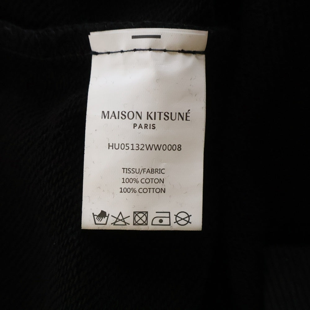 MAISON KITSUNE(メゾンキツネ) DOUBLE FOX HEAD PATCH CLASSIC SWEATSHIRT フロント刺繍ロゴ スウェット ブラック HU05132WW0008