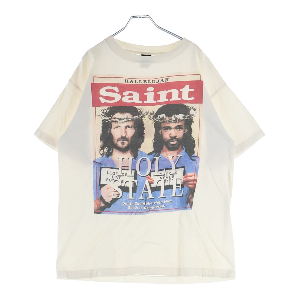 SAINT MICHAEL(セントマイケル) 22SS HOLLY STATEフォトプリント半袖Tシャツ カットソー ホワイト SM-S22-0000-062