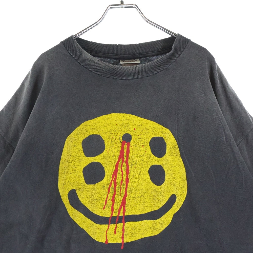 SAINT MICHAEL(セントマイケル) ×CACTUS PLANT FLEA MARKET TEE SMILE カクタスプラントフリーマーケット ティースマイル クルーネック半袖Tシャツ/カットソー ブラック SM-YS1-0000-C01
