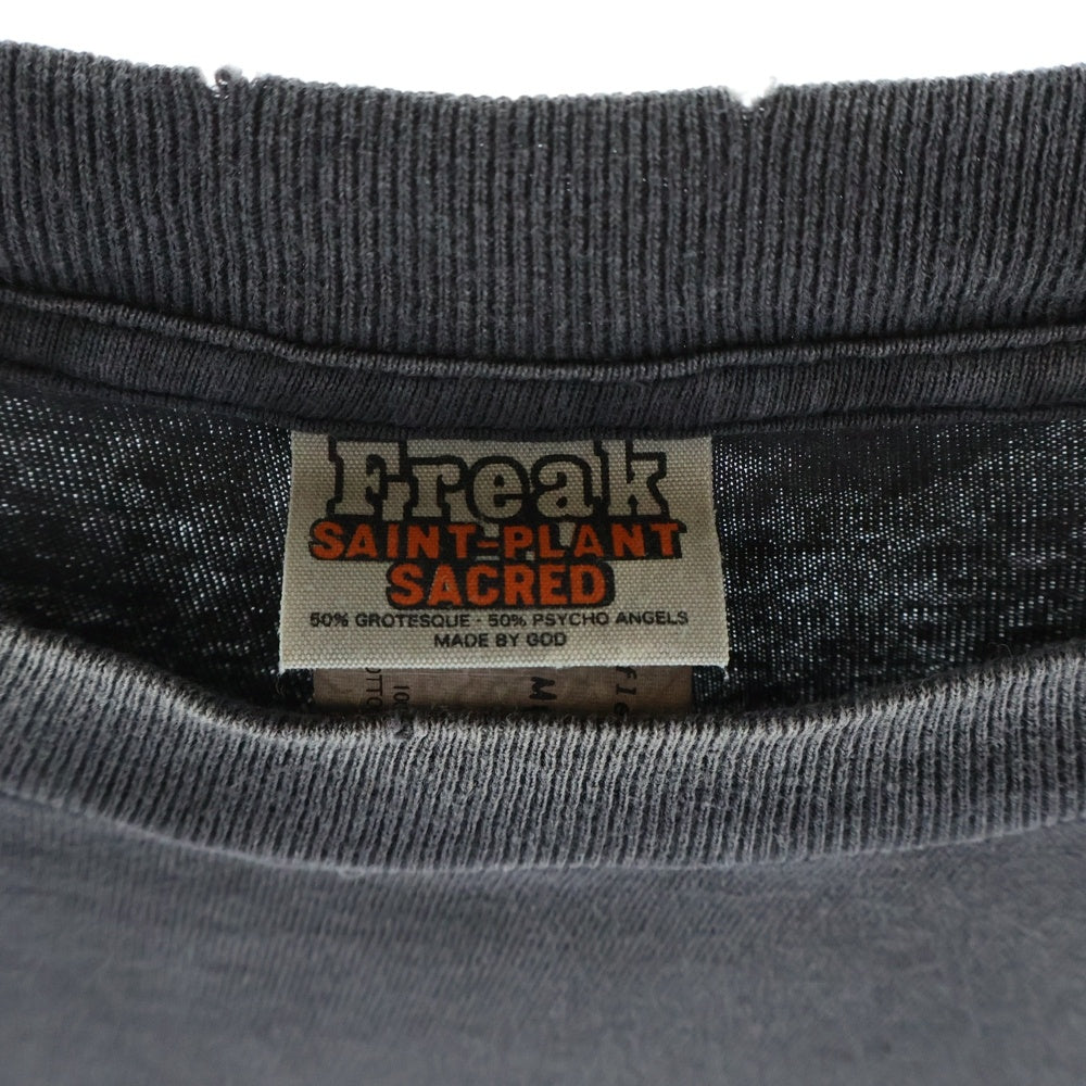 SAINT MICHAEL(セントマイケル) ×CACTUS PLANT FLEA MARKET TEE SMILE カクタスプラントフリーマーケット ティースマイル クルーネック半袖Tシャツ/カットソー ブラック SM-YS1-0000-C01
