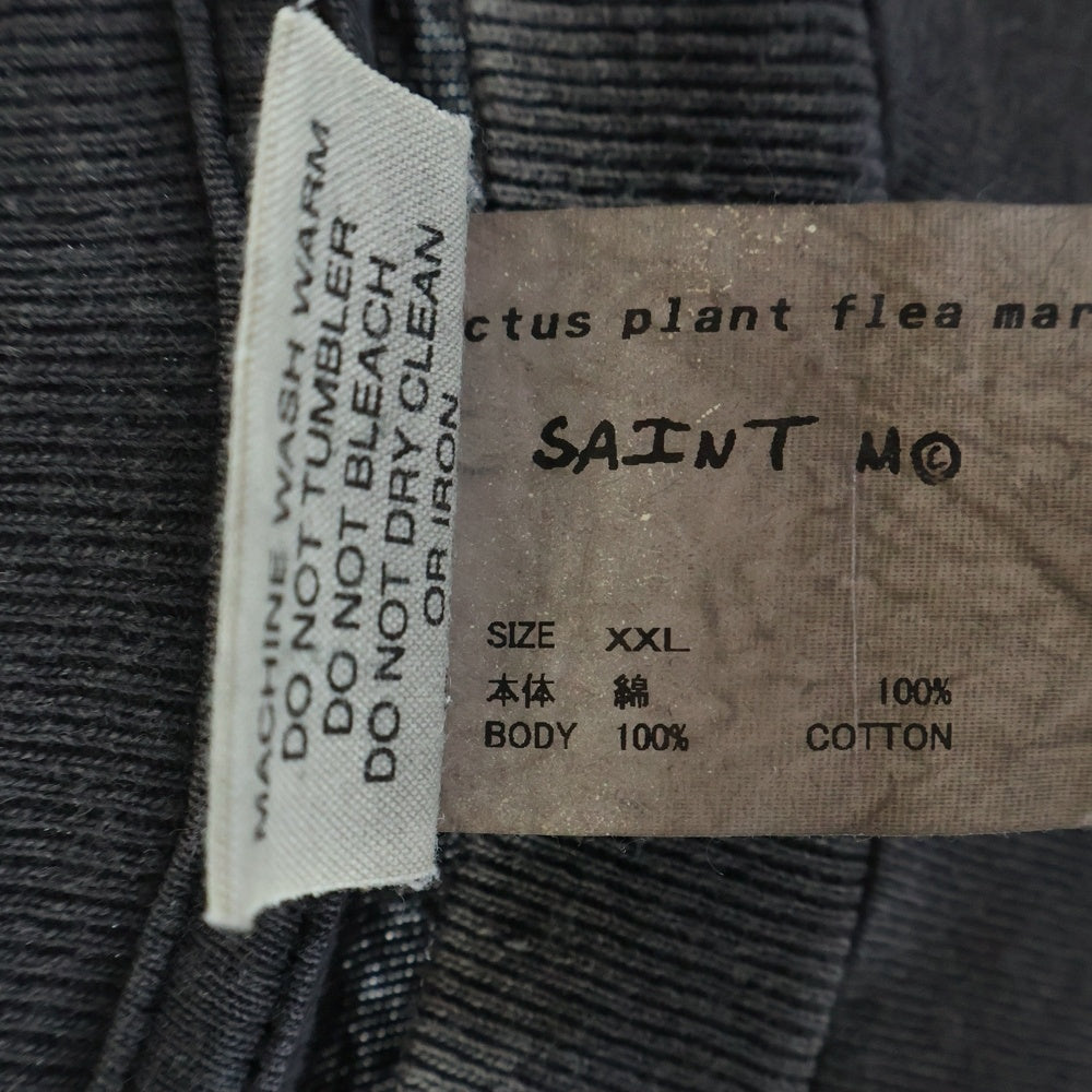 SAINT MICHAEL(セントマイケル) ×CACTUS PLANT FLEA MARKET TEE SMILE カクタスプラントフリーマーケット ティースマイル クルーネック半袖Tシャツ/カットソー ブラック SM-YS1-0000-C01