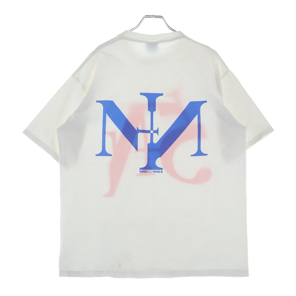 VINTAGE(ヴィンテージ) 90s VINTAGE NINE INCH NAILS SIN LOGO ナインインチネイルズ シンロゴ 両面プリント クルーネック 半袖Tシャツ カットソー ホワイト