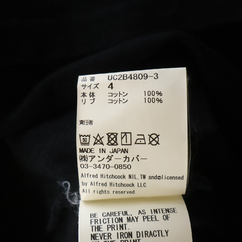 UNDERCOVER(アンダーカバー) 22AW HITCHCOCK TEE フロントプリント 半袖Tシャツ カットソー ブラック