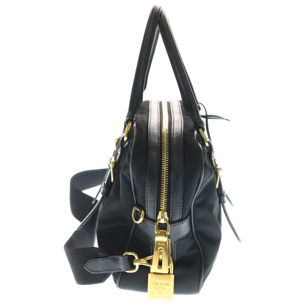 PRADA(プラダ) テスート サフィアーノ ナイロン レザー 2WAYバッグ ブラック レディース