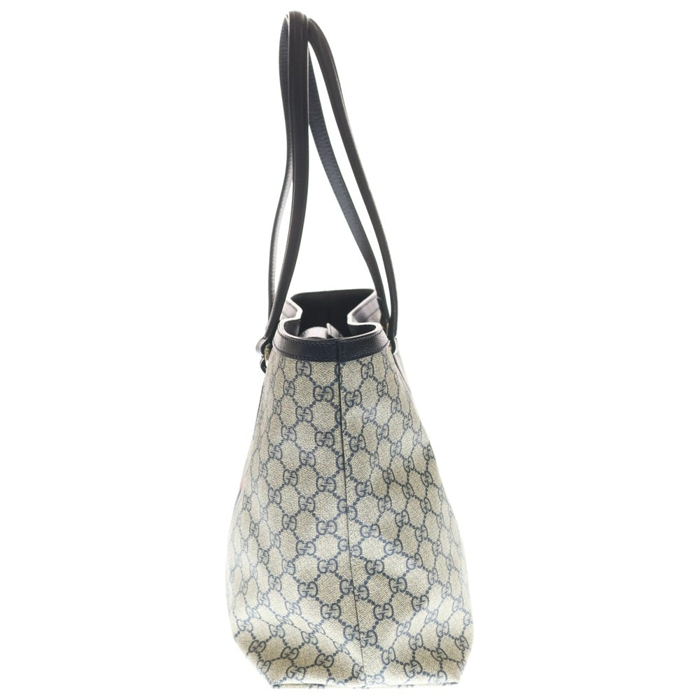 GUCCI(グッチ) GGスプリーム オフィディア PVCxレザー トートバッグ ベージュ/ネイビー 631685 レディース