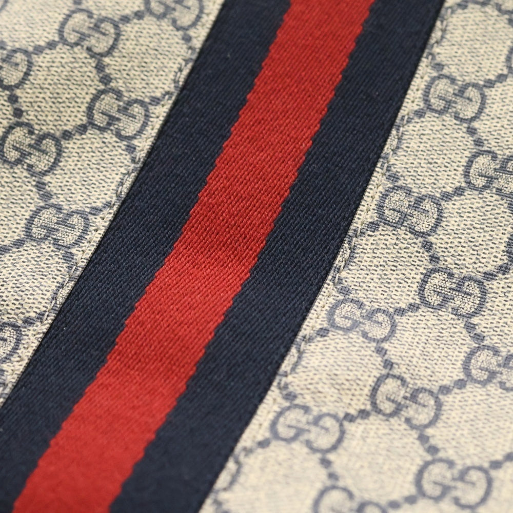 GUCCI(グッチ) GGスプリーム オフィディア PVCxレザー トートバッグ ベージュ/ネイビー 631685 レディース