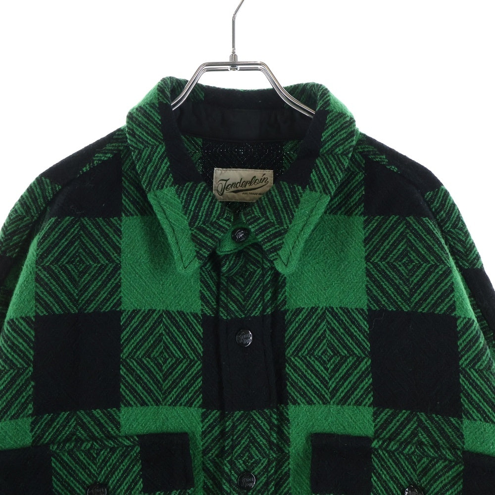 TENDERLOIN(テンダーロイン) T-BUFFALO SHT JKT バッファロー ウール シャツジャケット グリーン/ブラック